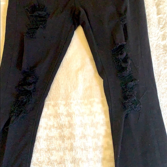 Black Express distressed mid rise jeans size 0 - Picture 2 of 4